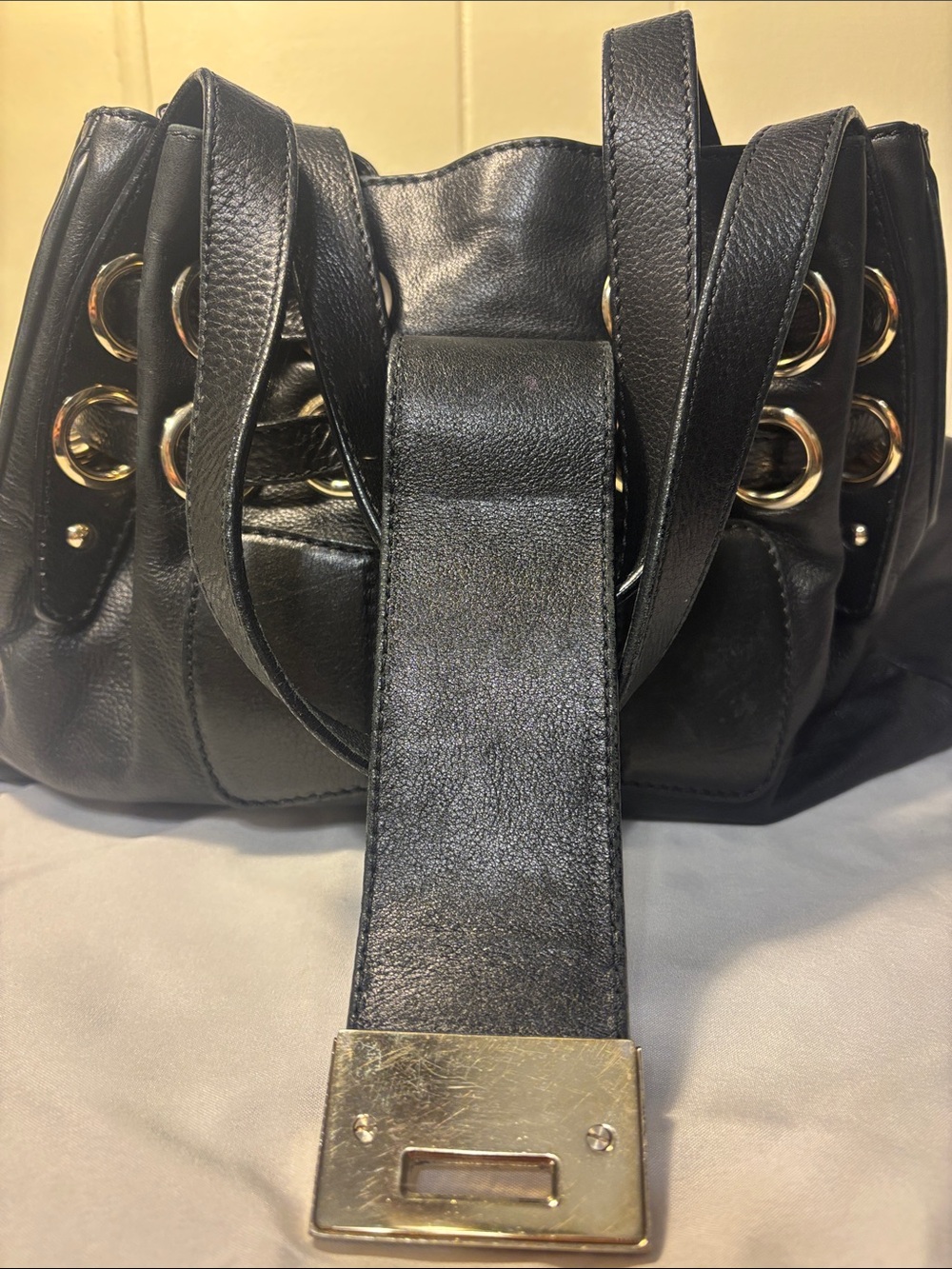 VGUC Jimmy Choo Ramona Shoulder Bag Black Supple Leather - Authentic! Vintage! - Picture 13 of 16